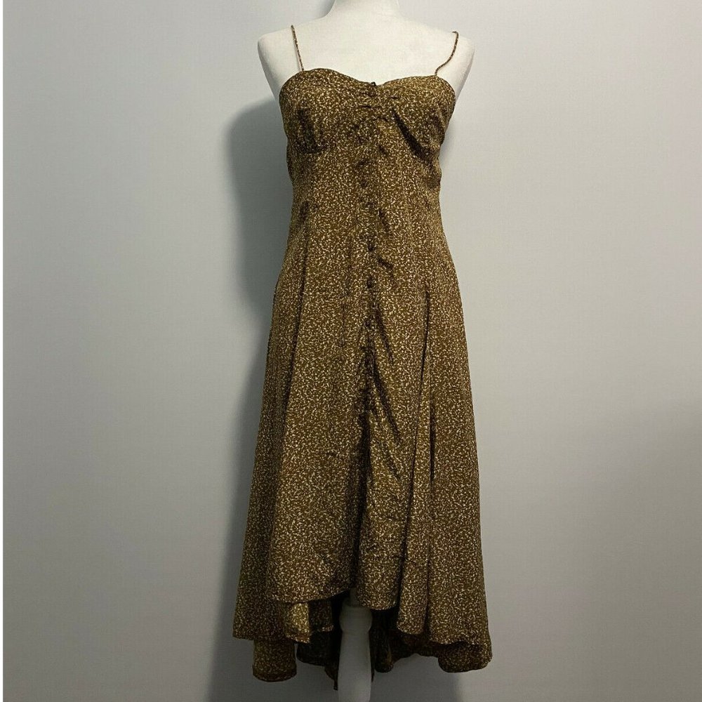 Very J EUC Tan/Beige Patterned Midi Dress Size‎ L